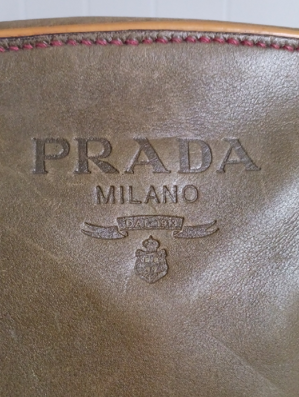 PRADA VTG OLIVE AND BROWN AS IS. - Picture 4 of 8